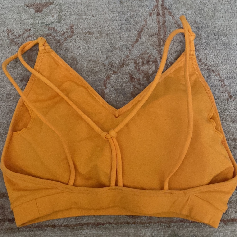 Fabletics Tangerine Colored Strappy Sports Bra - Picture 5 of 8